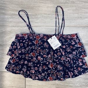 NWT ZARA ruffle crop top